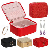 Sparkling Jewelry Box with Zipper Closure - Glitter PU Leather