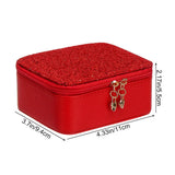 Sparkling Jewelry Box with Zipper Closure - Glitter PU Leather