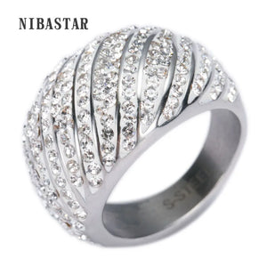 Size 6-9 CZ Women's Wedding Stainless Steel Rings Set for Brides