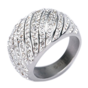 Size 6-9 CZ Women's Wedding Stainless Steel Rings Set for Brides