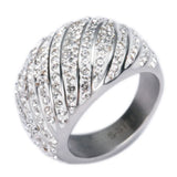Size 6-9 CZ Women's Wedding Stainless Steel Rings Set for Brides