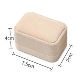 Velvet Couple Double Ring Box Jewelry Marriage Earring Holder Case