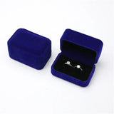 Velvet Couple Double Ring Box Jewelry Marriage Earring Holder Case