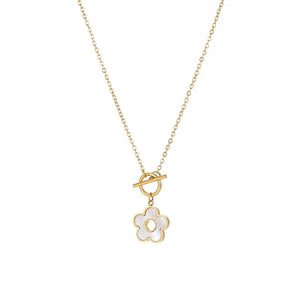Princess Wind Titanium Steel Flower Pendant Necklace