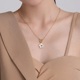 Princess Wind Titanium Steel Flower Pendant Necklace