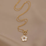 Princess Wind Titanium Steel Flower Pendant Necklace
