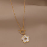 Princess Wind Titanium Steel Flower Pendant Necklace