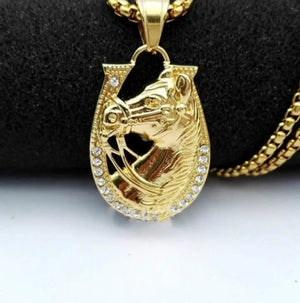 Horse Head Pendant Necklace for Men Jewelry