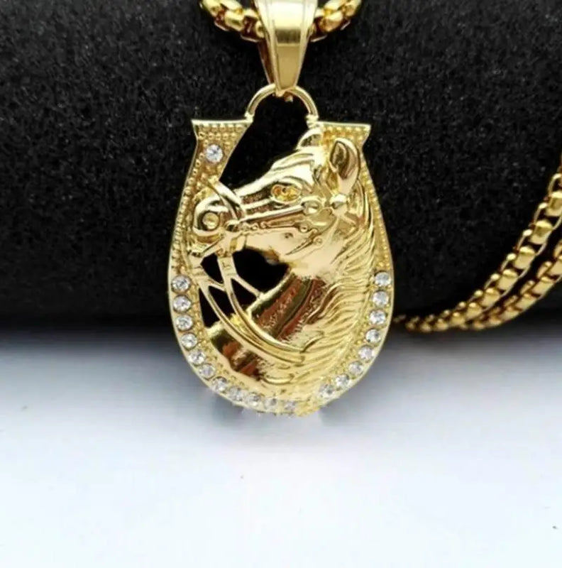 Horse Head Pendant Necklace for Men Jewelry