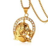 Horse Head Pendant Necklace for Men Jewelry