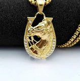 Horse Head Pendant Necklace for Men Jewelry
