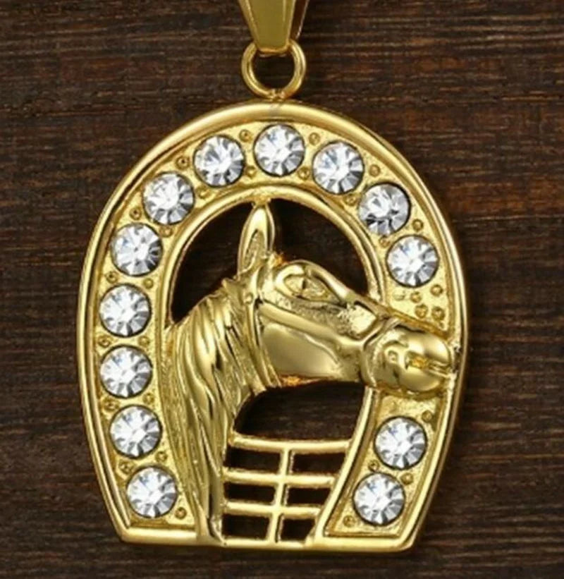 Horse Head Pendant Necklace for Men Jewelry