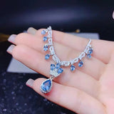 Water Drop Necklace Tassel Zircon Necklace Jewelry