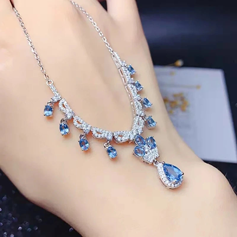 Water Drop Necklace Tassel Zircon Necklace Jewelry