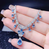 Water Drop Necklace Tassel Zircon Necklace Jewelry