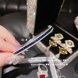 CZ Moissanite Bracelet Bangle Women's Sterling Silver Fine Jewelry