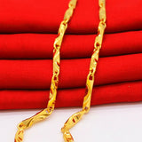 14K Thick Yellow Chain Necklace for Women Men Wedding