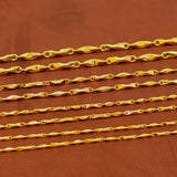 14K Thick Yellow Chain Necklace for Women Men Wedding