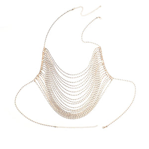 Punk Multilayer Tassel Body Chain Long Necklace For Women