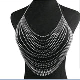 Punk Multilayer Tassel Body Chain Long Necklace For Women