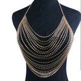 Punk Multilayer Tassel Body Chain Long Necklace For Women
