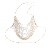 Punk Multilayer Tassel Body Chain Long Necklace For Women