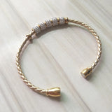 Crystal Leather Cord Bracelet with Magnet Clasp Women Gift