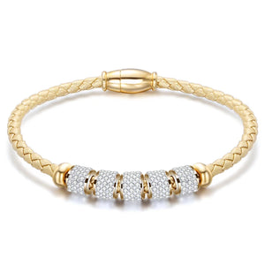 Magnet Clasp Jewelry Bracelet With Shinning Crystal Women Accessories