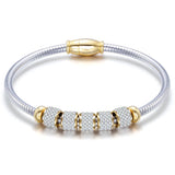 Crystal Leather Cord Bracelet with Magnet Clasp Women Gift