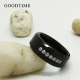 Men's Tungsten Carbide Zircon Wedding Band 8MM
