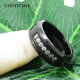 Men's Tungsten Carbide Zircon Wedding Band 8MM