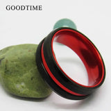 Tungsten Carbide Red Inner Ring Wedding Band 8MM