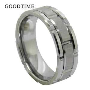 Male Tungsten Carbide Ring 8MM Wedding Band Gift for Husband