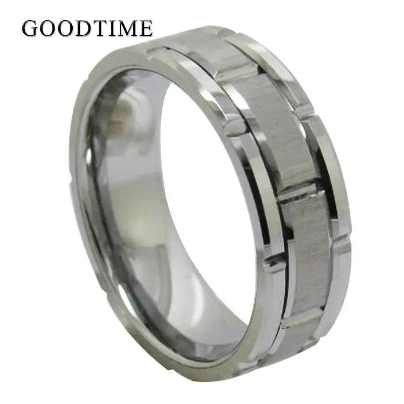 Male Tungsten Carbide Ring 8MM Wedding Band Gift for Husband