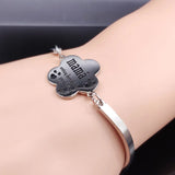 Mama Stainless Steel Statement Bracelet Silver Bangle Jewelry