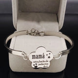 Mama Stainless Steel Statement Bracelet Silver Bangle Jewelry