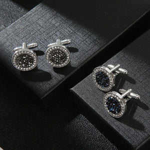 French Alloy Cufflink Shirts Button Buckle with Rhinestones