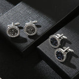 French Alloy Cufflink Shirts Button Buckle with Rhinestones