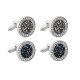 French Alloy Cufflink Shirts Button Buckle with Rhinestones