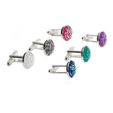 French Alloy Cufflink Shirts Button Buckle with Rhinestones