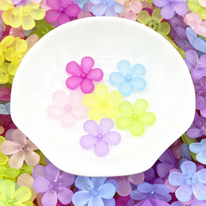 Matte Acrylic Flower Beads Loose Spacer Beads DIY Jewelry Making # F165180