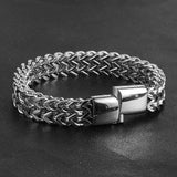 Men 316 Stainless Steel Wide Chain Bracelet Bangle