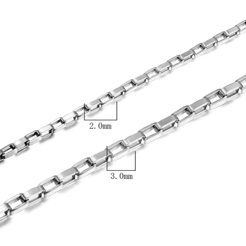 Men Women Couple Matching Titanium Steel Chain Necklace