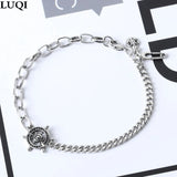 S925 Retro Thai Silver Rudder Pin Couple Bracelets