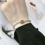 S925 Retro Thai Silver Rudder Pin Couple Bracelets