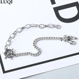 S925 Retro Thai Silver Rudder Pin Couple Bracelets