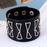 Wide Leather Bracelet Cuff Braided Rope Bangle Wrap Buckle Wristbands