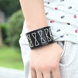 Wide Leather Bracelet Cuff Braided Rope Bangle Wrap Buckle Wristbands