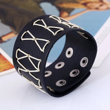 Wide Leather Bracelet Cuff Braided Rope Bangle Wrap Buckle Wristbands