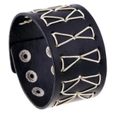 Wide Leather Bracelet Cuff Braided Rope Bangle Wrap Buckle Wristbands